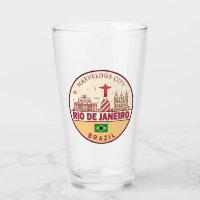 Rio de Janeiro Brazil City Skyline Emblem