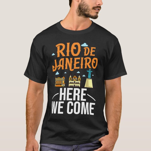Rio de Janeiro Brazil City Trip Skyline Map Travel T-Shirt (Front)
