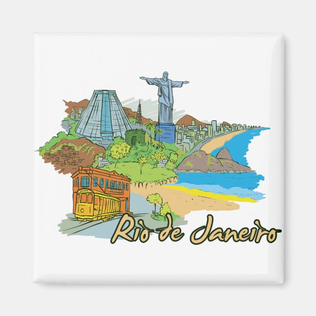 Rio de Janeiro, Brazil Famous City Magnet (Front)