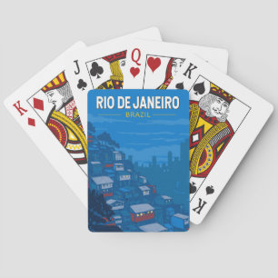 Rio De Janeiro Brazil Favela Travel Art Vintage Playing Cards