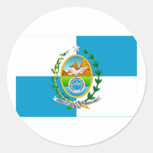Rio de Janeiro, Brazil Flag Classic Round Sticker