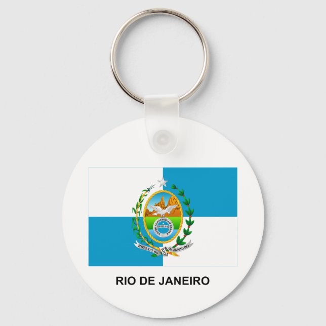 Rio de Janeiro, Brazil Flag Key Ring (Front)