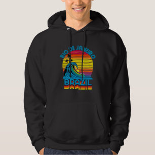 Rio de Janeiro Brazil Retro Throwback Surf & Beach Hoodie