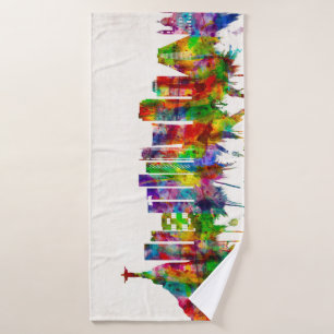Rio de Janeiro Brazil Skyline Bath Towel