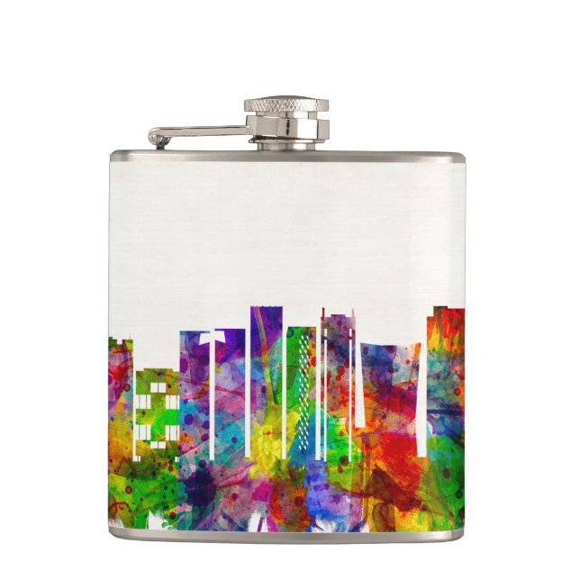 Rio de Janeiro Brazil Skyline Hip Flask (Front)