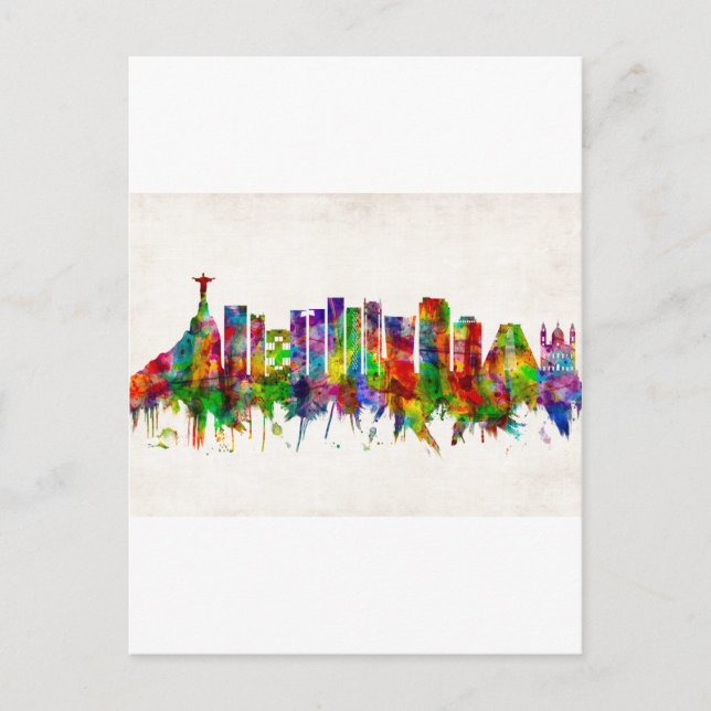 Rio de Janeiro Brazil Skyline Invitation Postcard (Front)