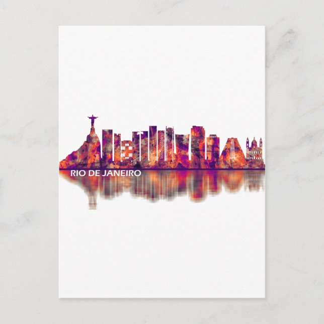 Rio de Janeiro Brazil Skyline Invitation Postcard (Front)