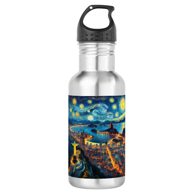 Rio De Janeiro Brazil Starry Night 532 Ml Water Bottle (Front)