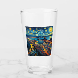 Rio De Janeiro Brazil Starry Night Glass