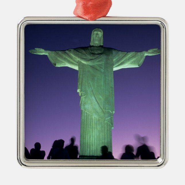 Rio de Janeiro, Brazil. the Christ Statue on Metal Ornament (Front)