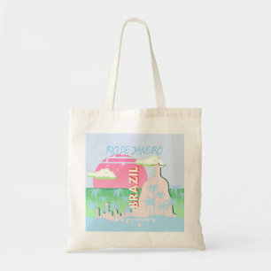 Rio de Janeiro Brazil Travel Art Blue Illustration Tote Bag