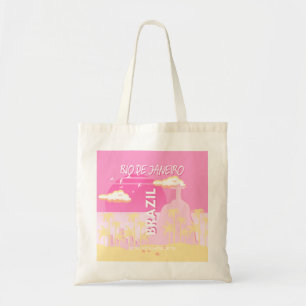 Rio de Janeiro Brazil Travel Art Pink Illustration Tote Bag