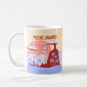 Rio de Janeiro Brazil Travel Art Retro Poster Coffee Mug