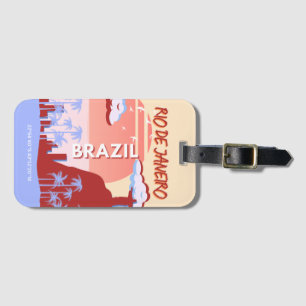 Rio de Janeiro Brazil Travel Art Retro Poster Luggage Tag
