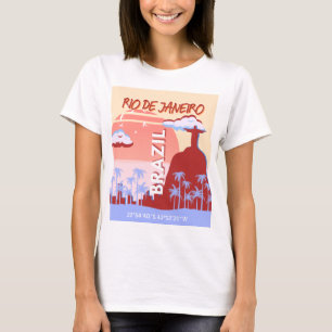Rio de Janeiro Brazil Travel Art Retro Poster T-Shirt