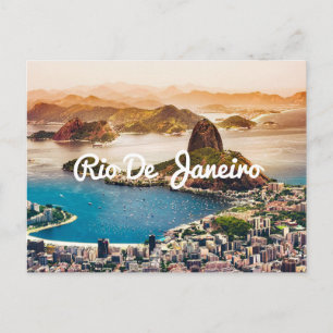 Rio De Janeiro Brazil Tropical island beach travel Postcard