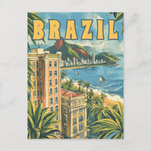 Rio de Janeiro, Brazil Vintage Travel  Postcard