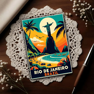Rio de Janeiro Brazil Vintage Travel Postcard