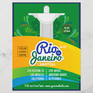 Rio de Janeiro Carnival custom add logo and photo Flyer