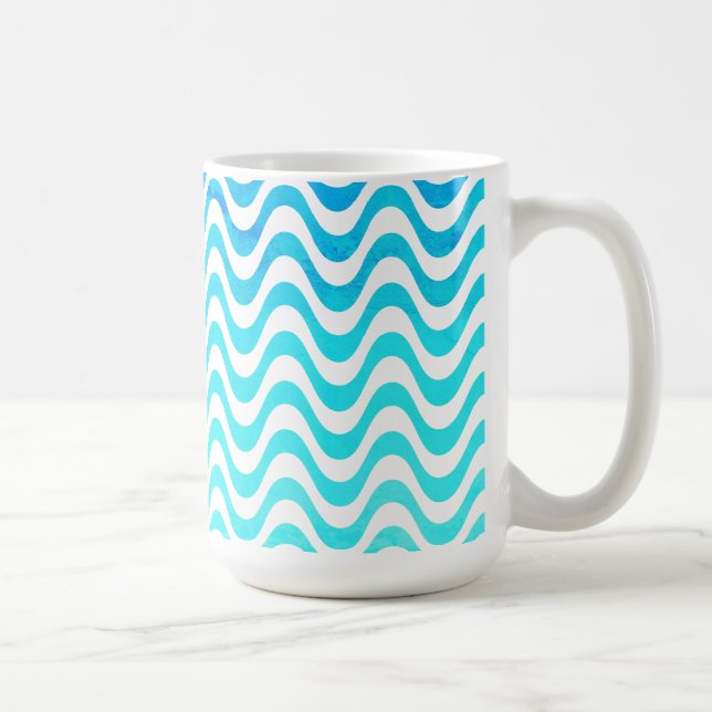Rio de Janeiro Copacabana Waves Abstract Art Coffee Mug (Right)