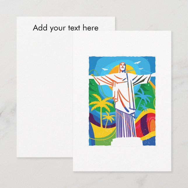 Rio de Janeiro Cristo Redentor Brazil Colourful Card (Front/Back)