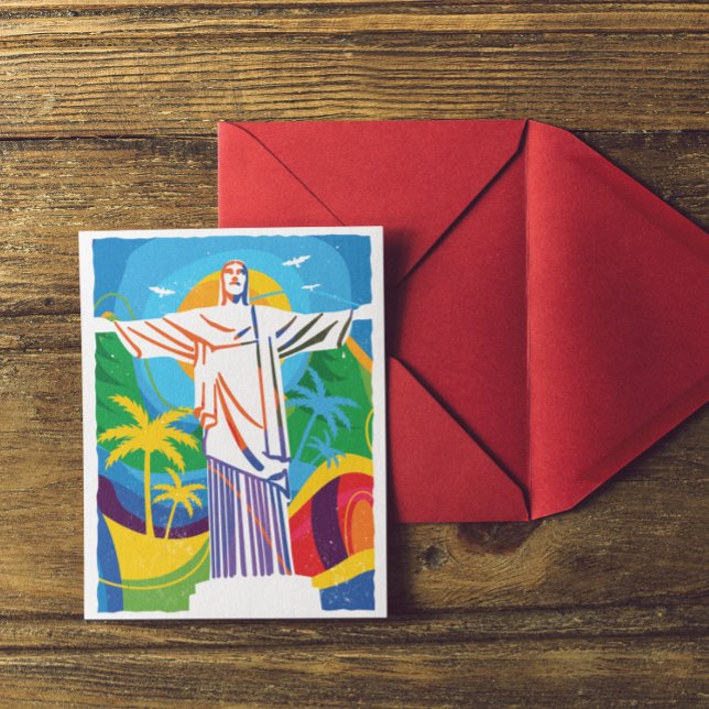 Rio de Janeiro Cristo Redentor Brazil Colourful Postcard (Rio de Janeiro Cristo Redentor Brazil Colorful Postcard)