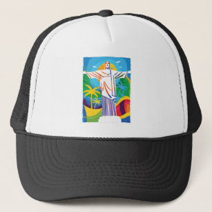 Rio de Janeiro Cristo Redentor Brazil Colourful Trucker Hat