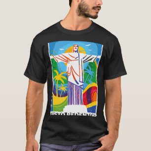 Rio de Janeiro Cristo Redentor Brazil Skyline Silh T-Shirt