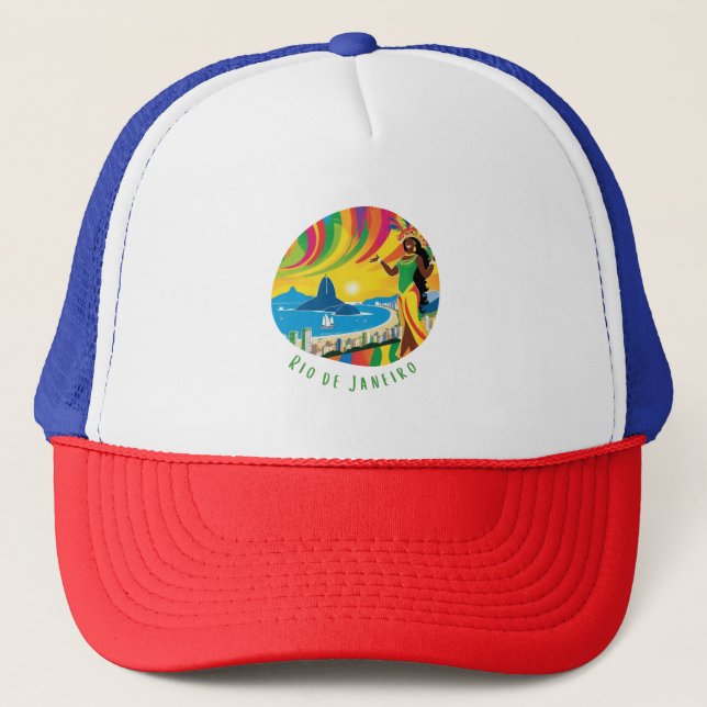Rio de Janeiro Life in the City Trucker Hat (Front)