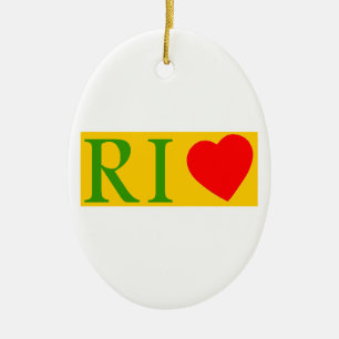 Rio de janeiro love ceramic tree decoration