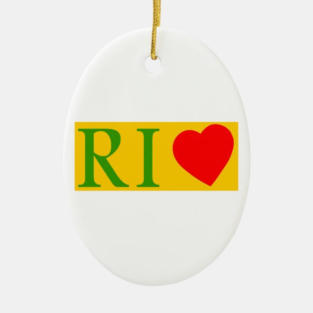 Rio de janeiro love ceramic tree decoration (Front)