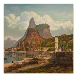 Rio de Janeiro, Mont Corcovado and Botafago Bay Poster