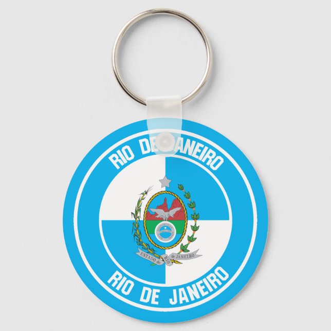 Rio de Janeiro Round Emblem Key Ring (Front)