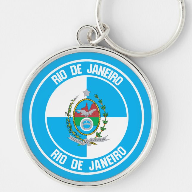 Rio de Janeiro Round Emblem Key Ring (Front)