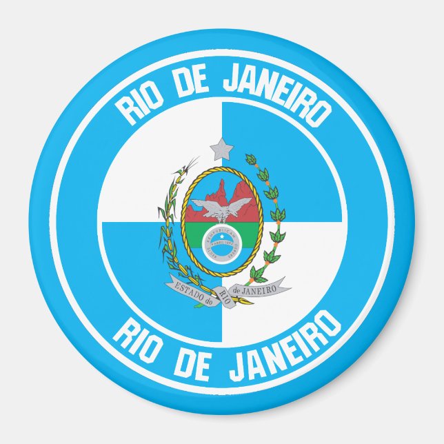 Rio de Janeiro Round Emblem Magnet (Front)