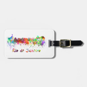 Rio de Janeiro skyline in watercolor Luggage Tag