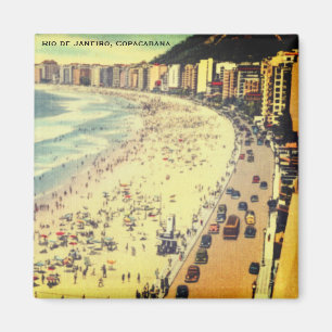 Rio de Janeiro, Vintage Copacabana Beach, Brazil Magnet