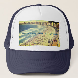 Rio de Janeiro, Vintage Copacabana Beach, Brazil Trucker Hat