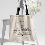 Rio De Janeiro Wedding | Stylised Skyline Tote Bag<br><div class="desc">A unique wedding tote bag for a wedding taking place in the city of Rio De Janeiro.  This tote features a stylised illustration of the city's unique skyline with its name underneath.  This is followed by your wedding day information in a matching open lined style.</div>