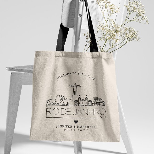 Rio De Janeiro Wedding | Stylised Skyline Tote Bag (Creator Uploaded)