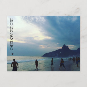 rio futbol sunset postcard