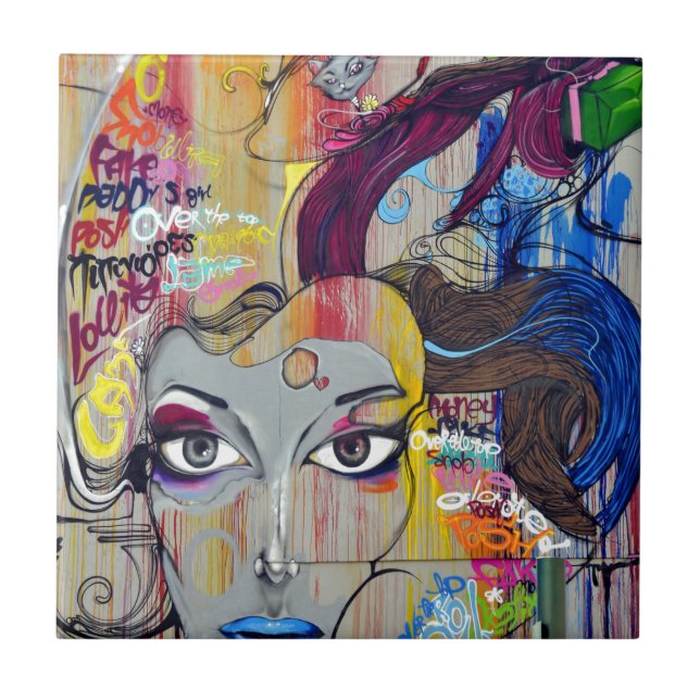 Rio Graffiti Art Face Tile (Front)