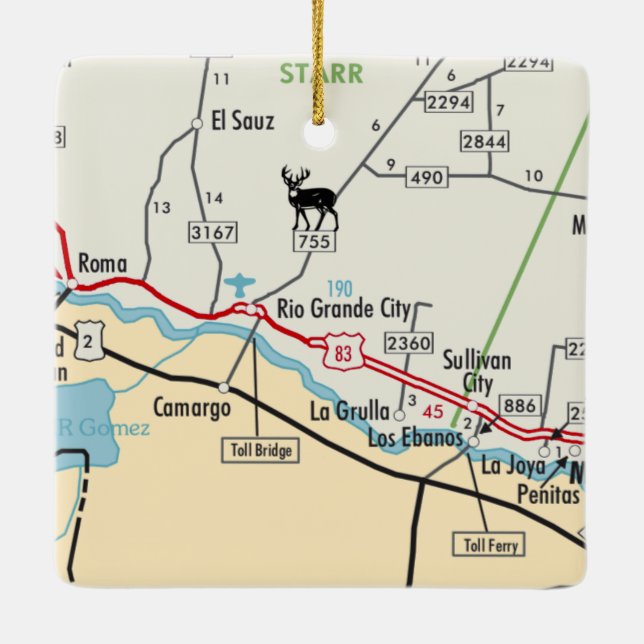 Rio Grande City TX Ceramic Ornament (Back)