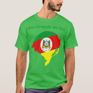 Rio Grande do Sul Map Flag Design Brazil T-Shirt