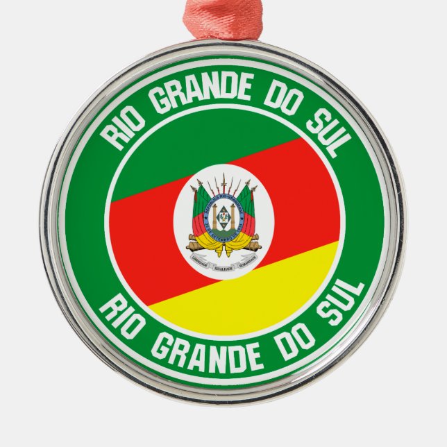 Rio Grande do Sul Round Emblem Metal Ornament (Front)