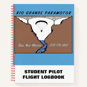 Rio Grande Paramotor Student Pilot Flight Logbook Notebook