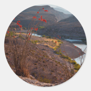 Rio Grande Running Through Chihuahuan Desert Classic Round Sticker