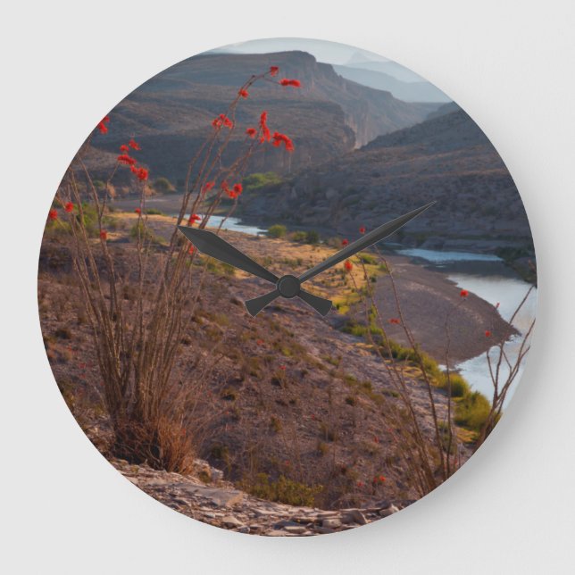 Rio Grande Running Through Chihuahuan Desert Large Clock (Front)