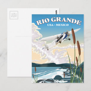 Rio Grande USA Mexico travel poster Postcard