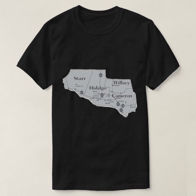 Rio Grande Valley Counties T-Shirt (Design Front)